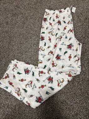 Men's White Holiday Print Pajama Pants - Festive Seasonal Lounge Bottoms